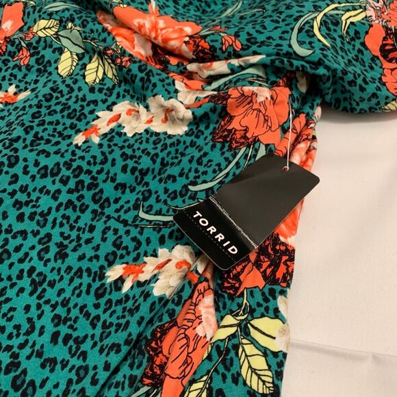 NWT Torrid Super Soft Knit long cardigan floral safari boho hippie tropical 5X - Picture 6 of 7